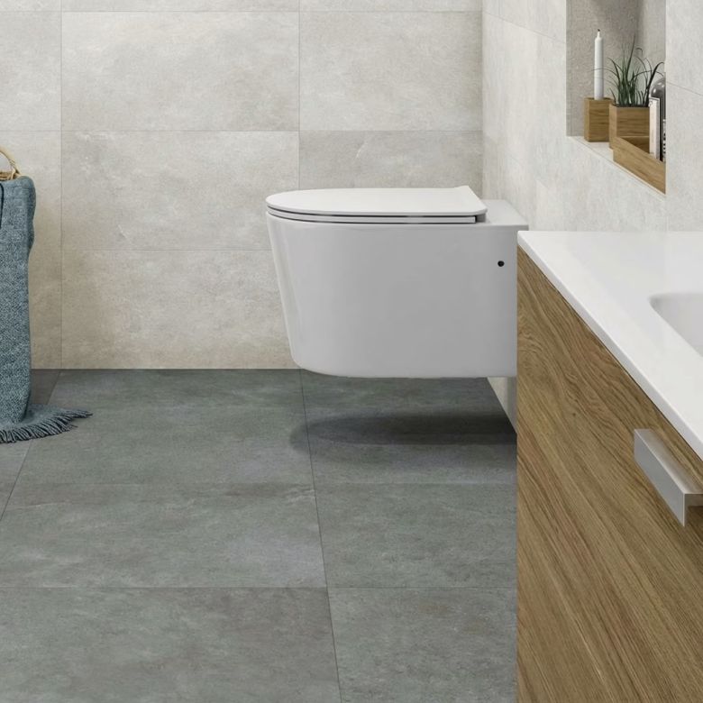 Carrelage sol effet pierre Natura anthracite 60120 cm