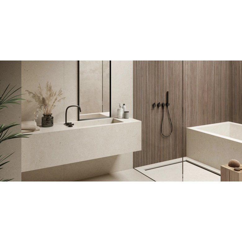 Carrelage sol effet pierre naturelle Turin sable60x120 cm