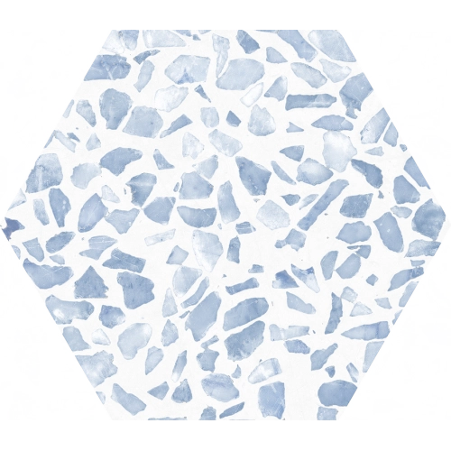 Carrelage sol hexagonal Terrazzo bleu 2323 cm
