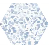 Carrelage sol hexagonal Terrazzo bleu 2323 cm