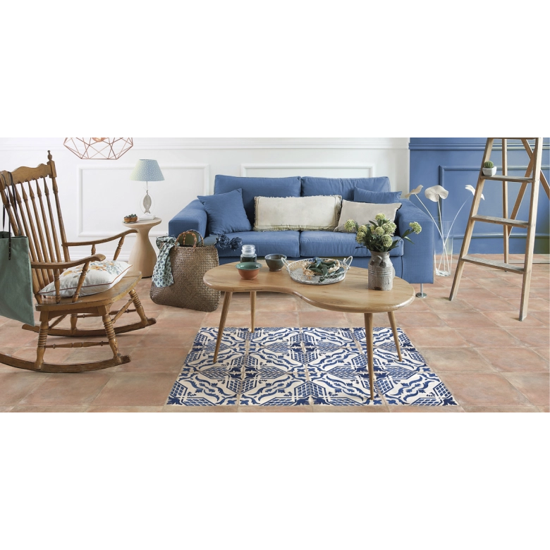 Carrelage sol traditionnel Terracotta beige rosé 34x34 cm