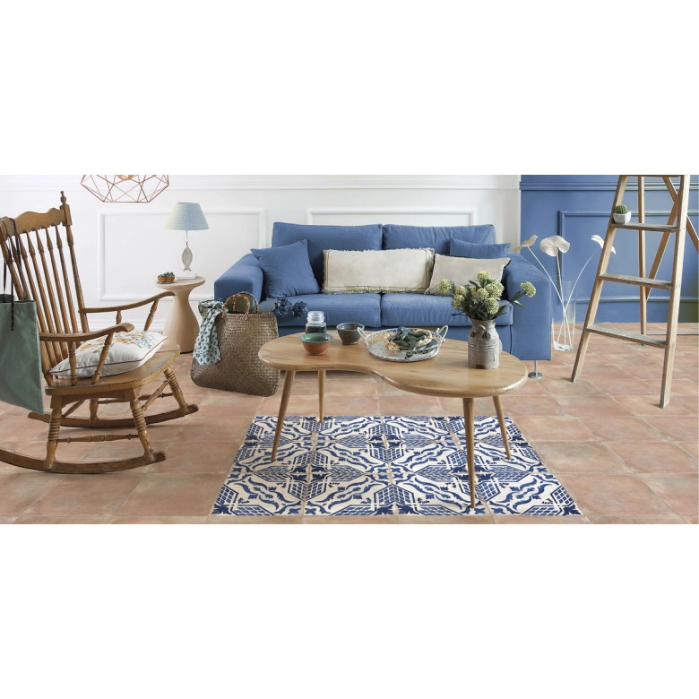 Carrelage sol traditionnel Terracotta beige rosé 34x34 cm