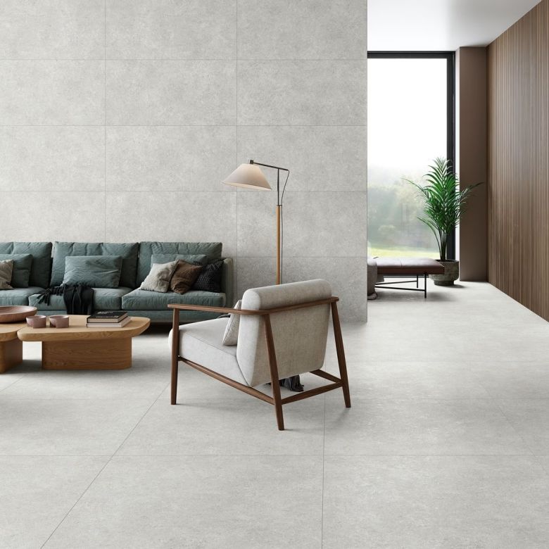 Carrelage sol effet pierre Milos gris 100x100 cm