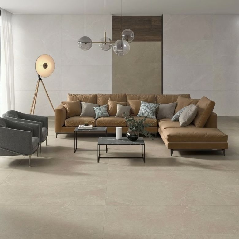 Carrelage sol effet pierre perle white 30x60 cm