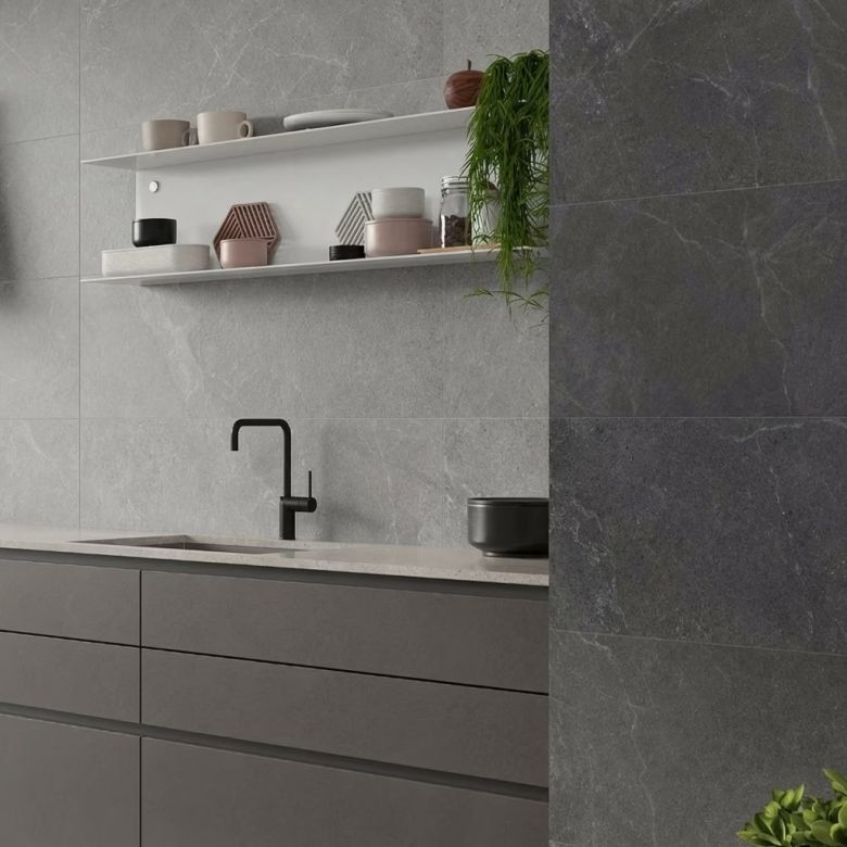 Carrelage sol effet pierre perle cloud 60x120 cm