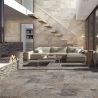 Carrelage sol effet pierre Thebes Gris 40,8x66,2 cm