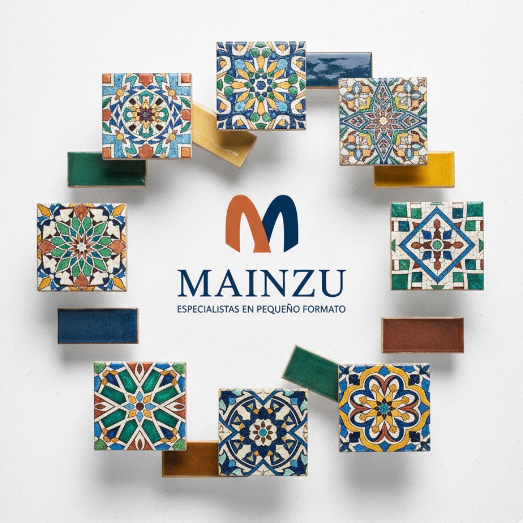 Logo et carrelage petit format de l'usine Mainzu