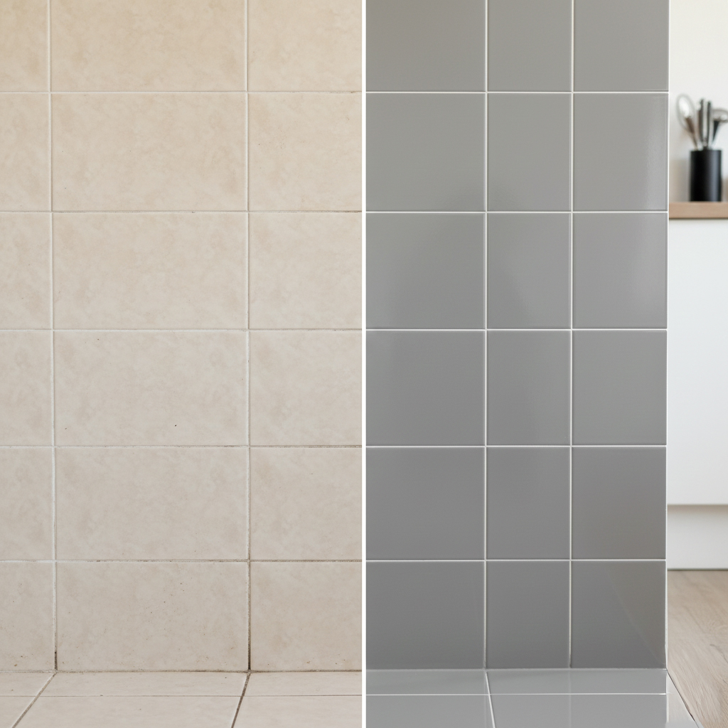 Transformation carrelage avec peinture Avant après peinture carrelage cuisine transformation spectaculaire