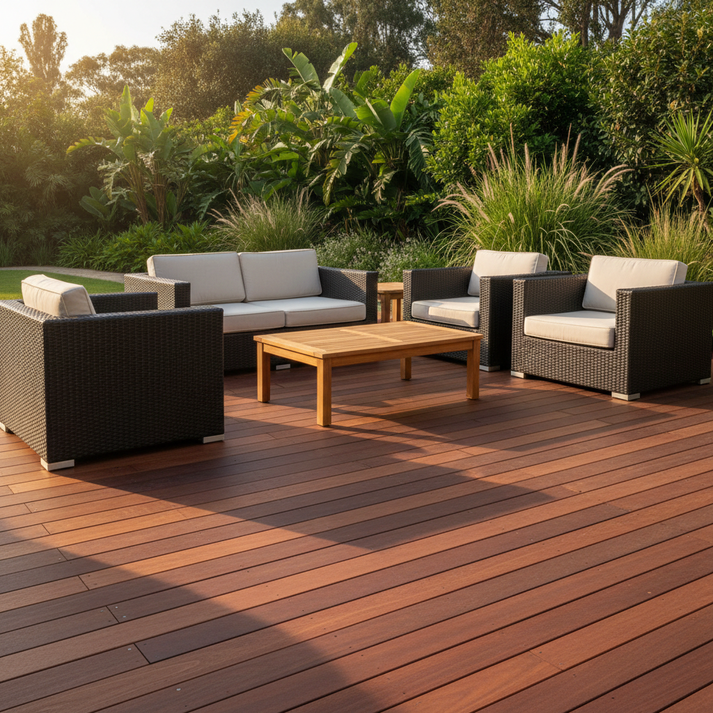 Bois terrasse extérieure essences Terrasse bois exotique ipé lames extérieur aménagement jardin essence naturelle