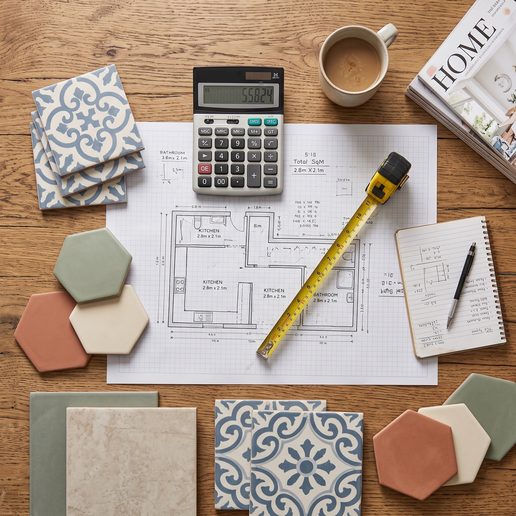 Miniature calculateurs et outils carrelage