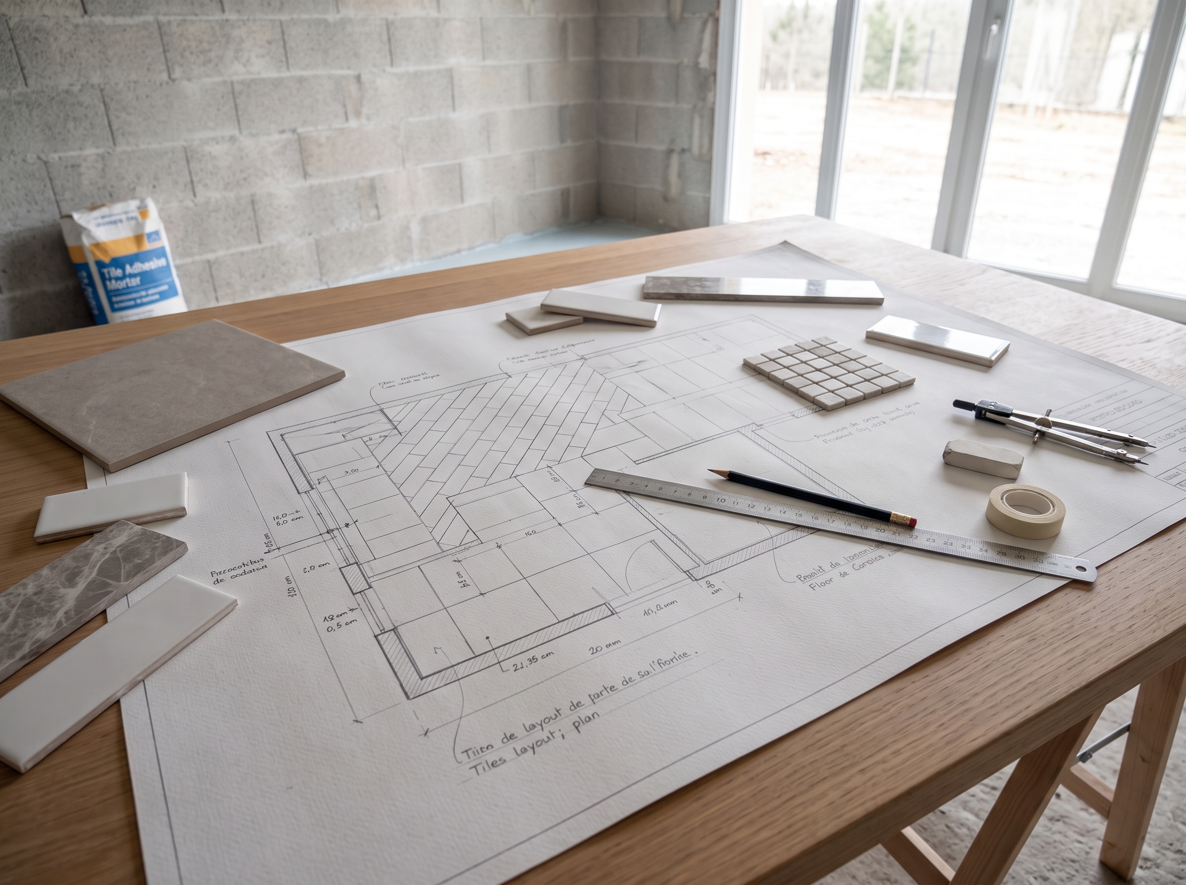 Réaliser un calepinage de carrelage Calepinage carrelage plan de pose dessin répartition carreaux optimisation découpes
