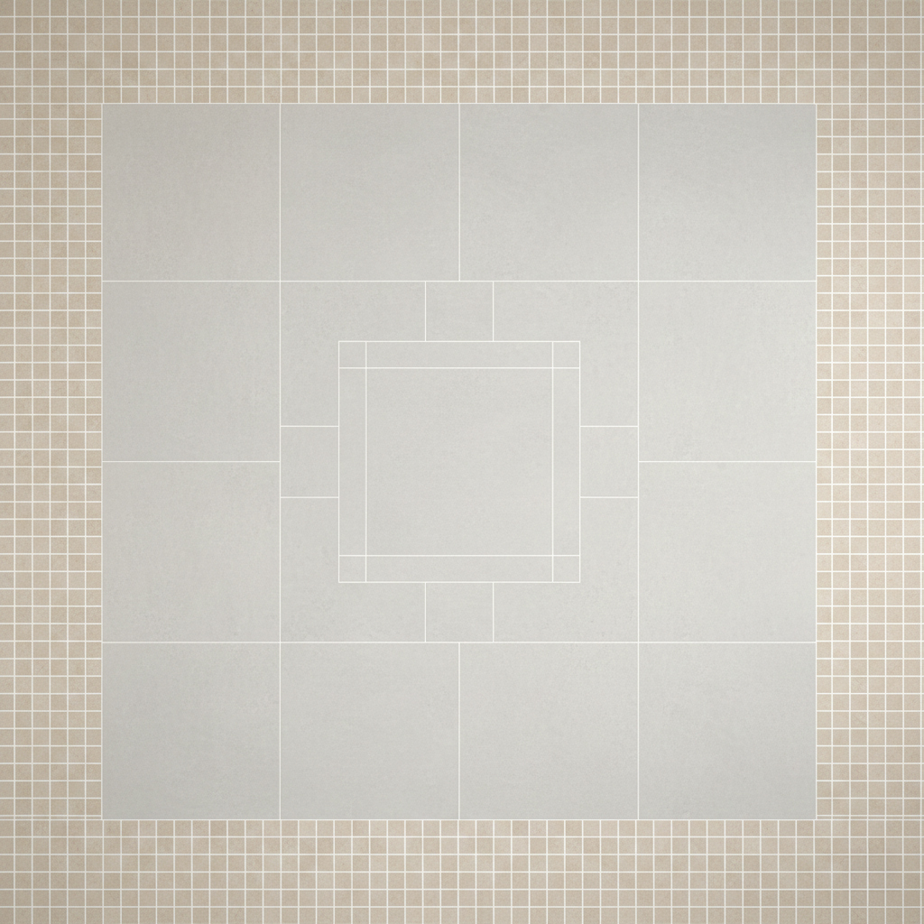 Calepinage multiformat carrelage différentes tailles harmonisées