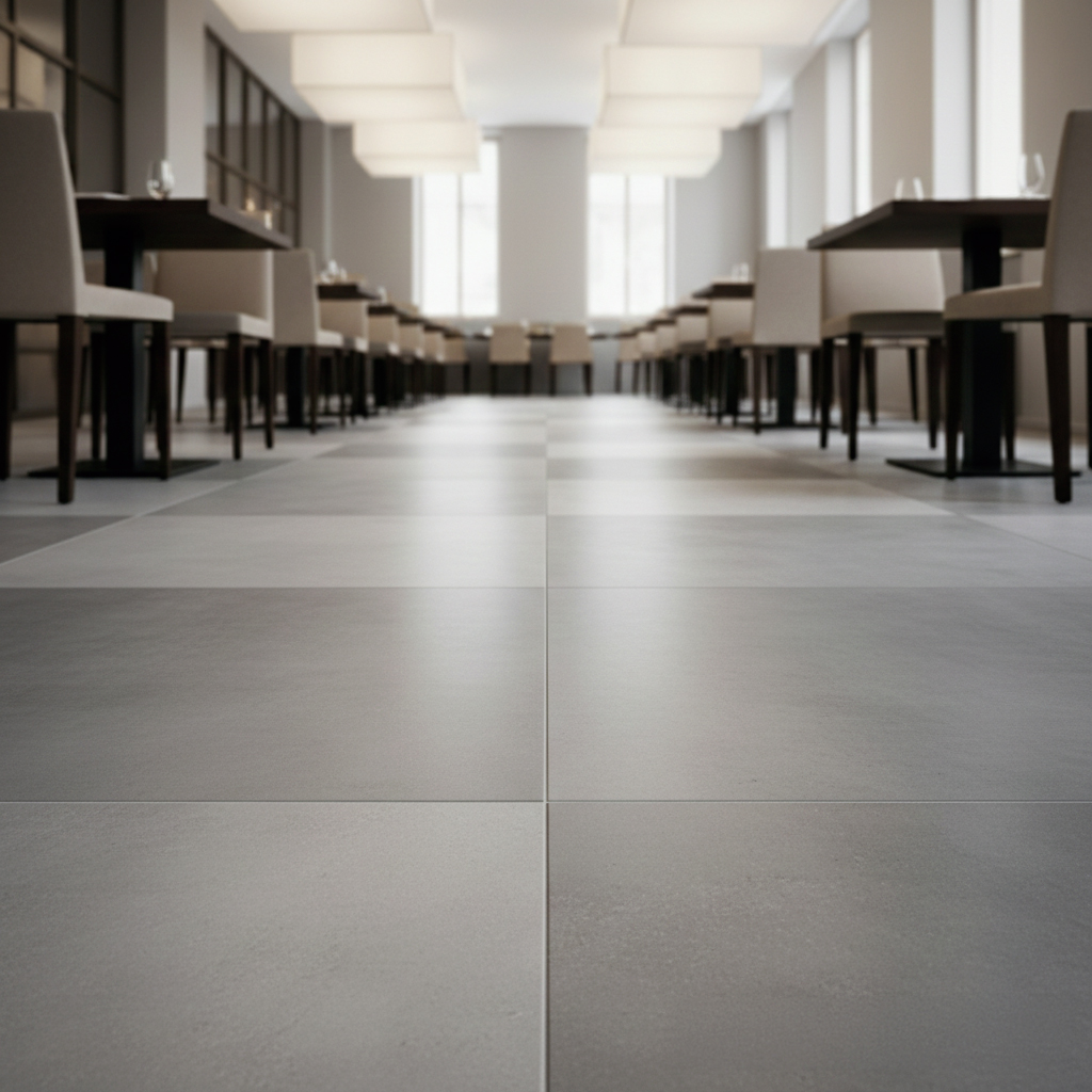 Carrelage effet béton pour restaurant moderne