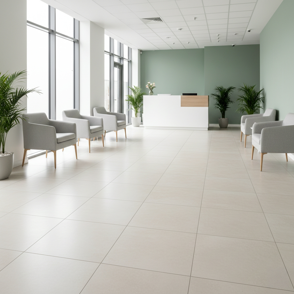 Cabinet médical moderne avec carrelage hygiénique et design
