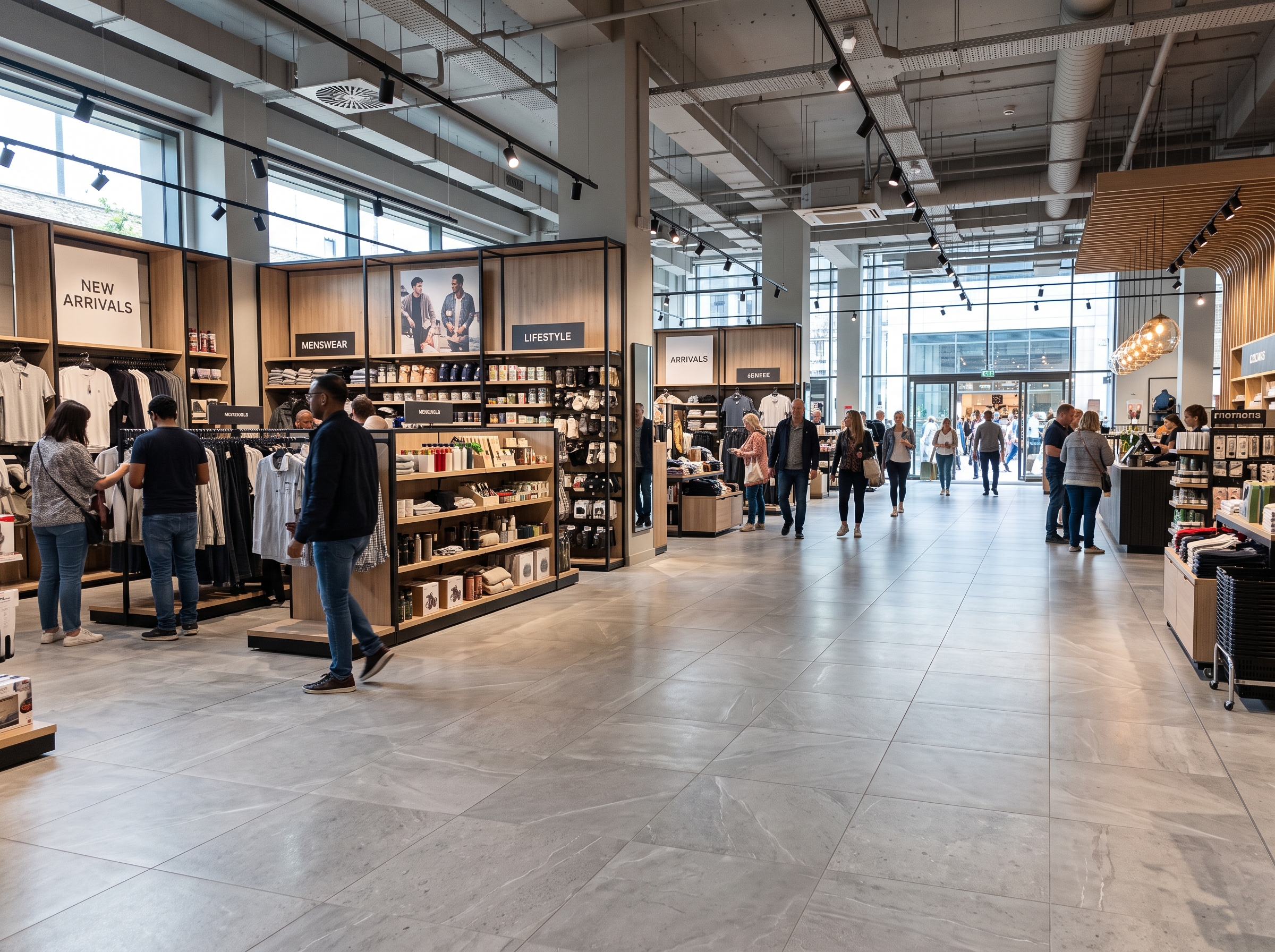 Carrelage pour magasin et boutique Carrelage magasin grande surface boutique sol trafic intense grand format commerce