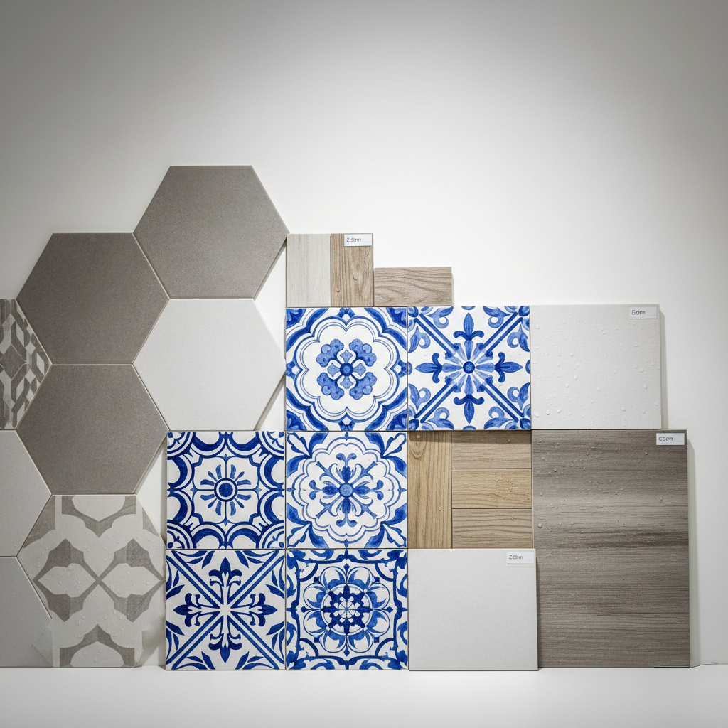 Diversité collection carrelage Portugal Collection variée carrelage portugais formats couleurs designs multiples