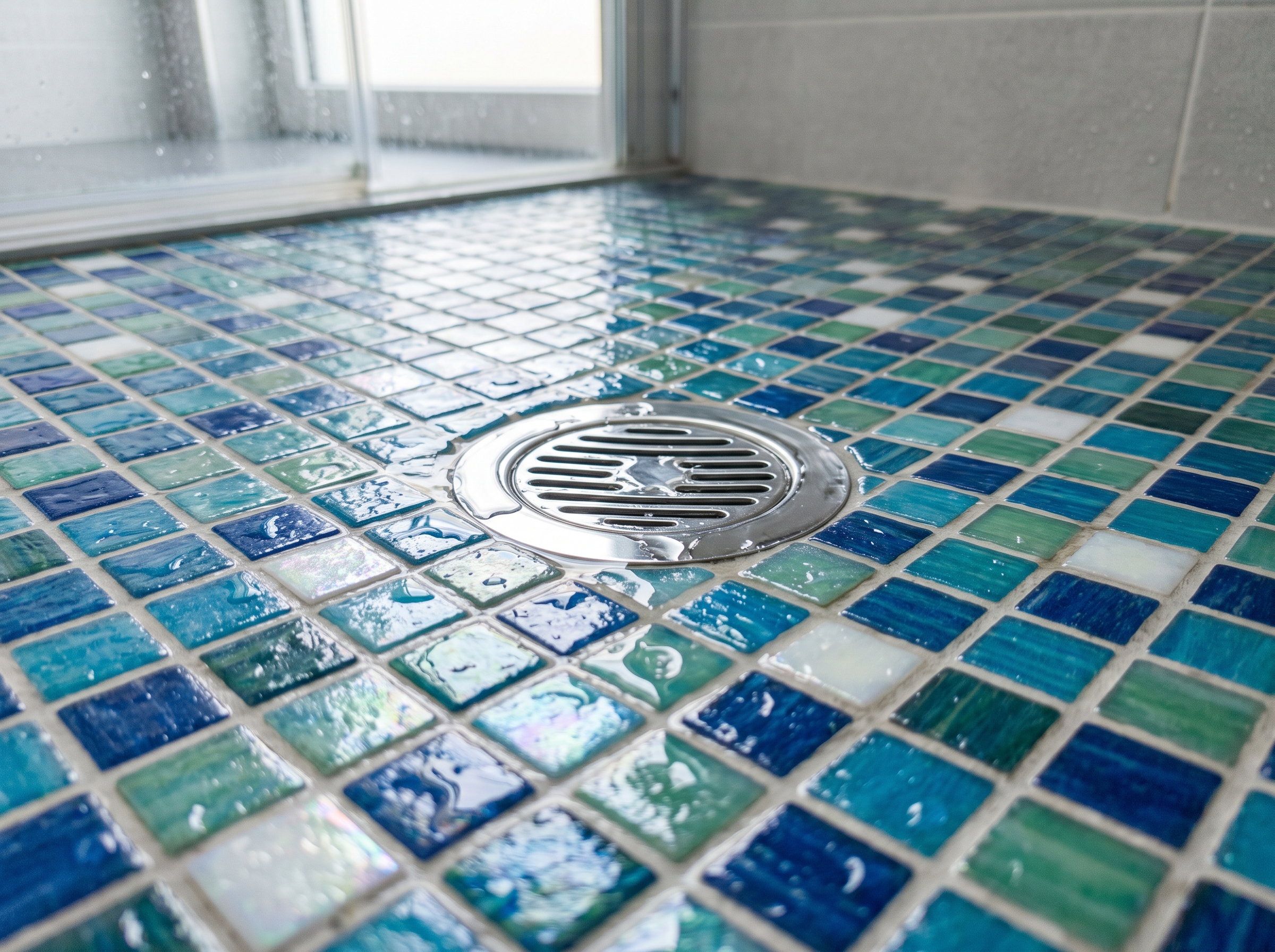 Carrelage receveur de douche mosaïque bac à carreler siphon sol salle de bain pose