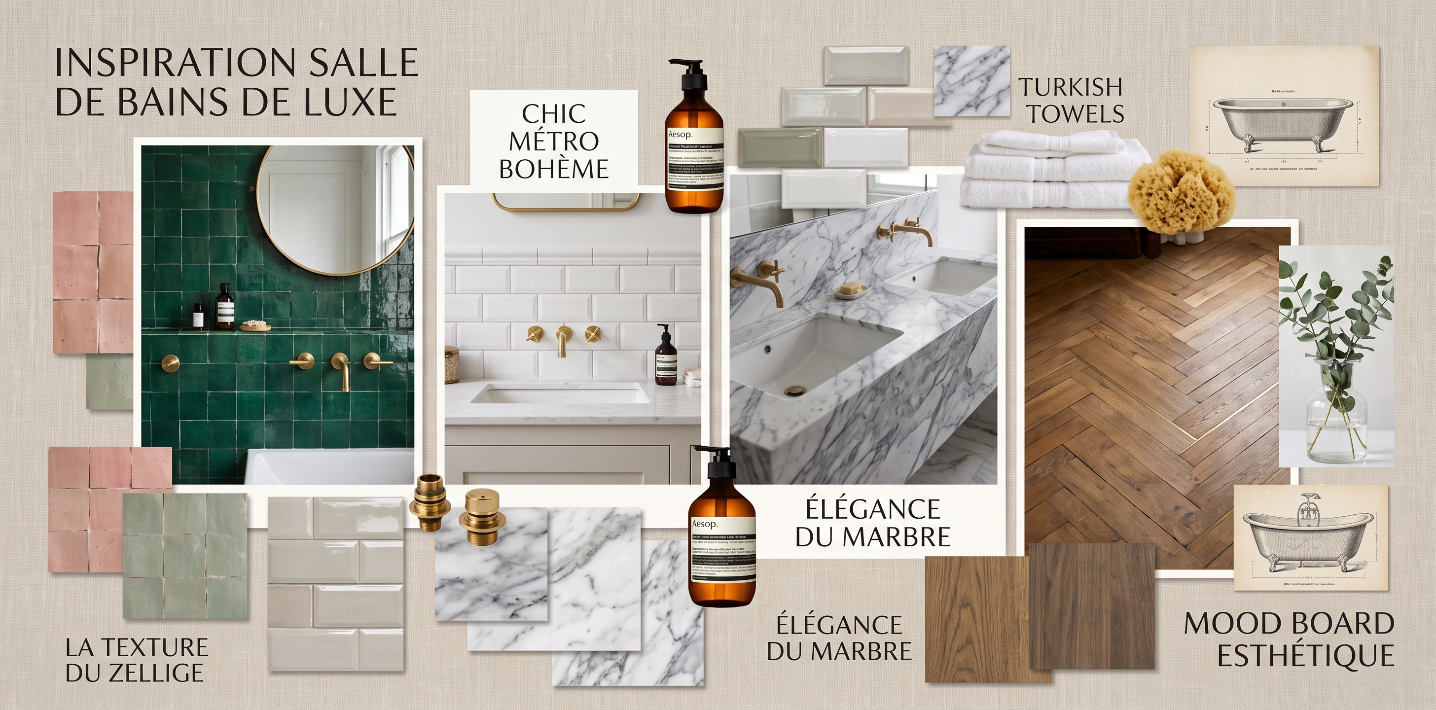 Inspiration carrelage salle de bain zellige carrelage métro azulejos ambiance luxe tendances décoration