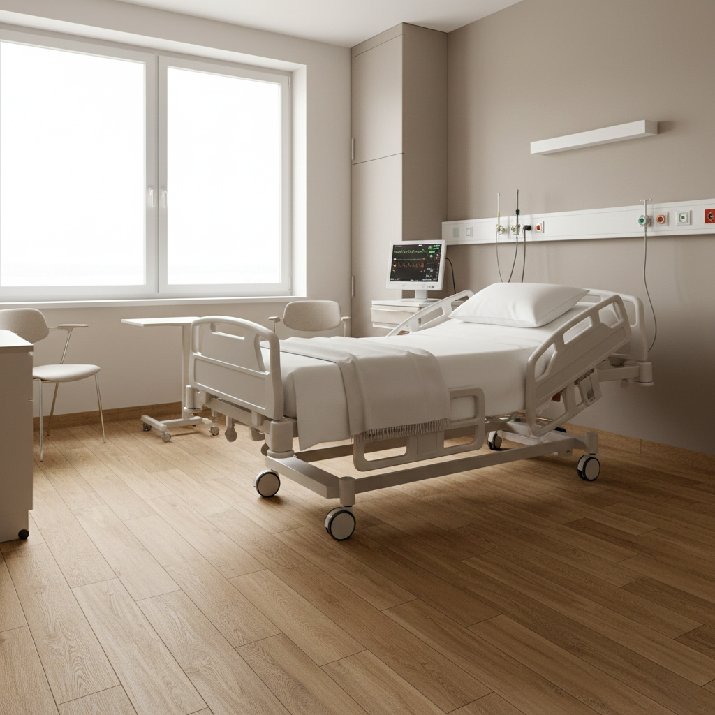 Chambre hôpital moderne avec carrelage confortable