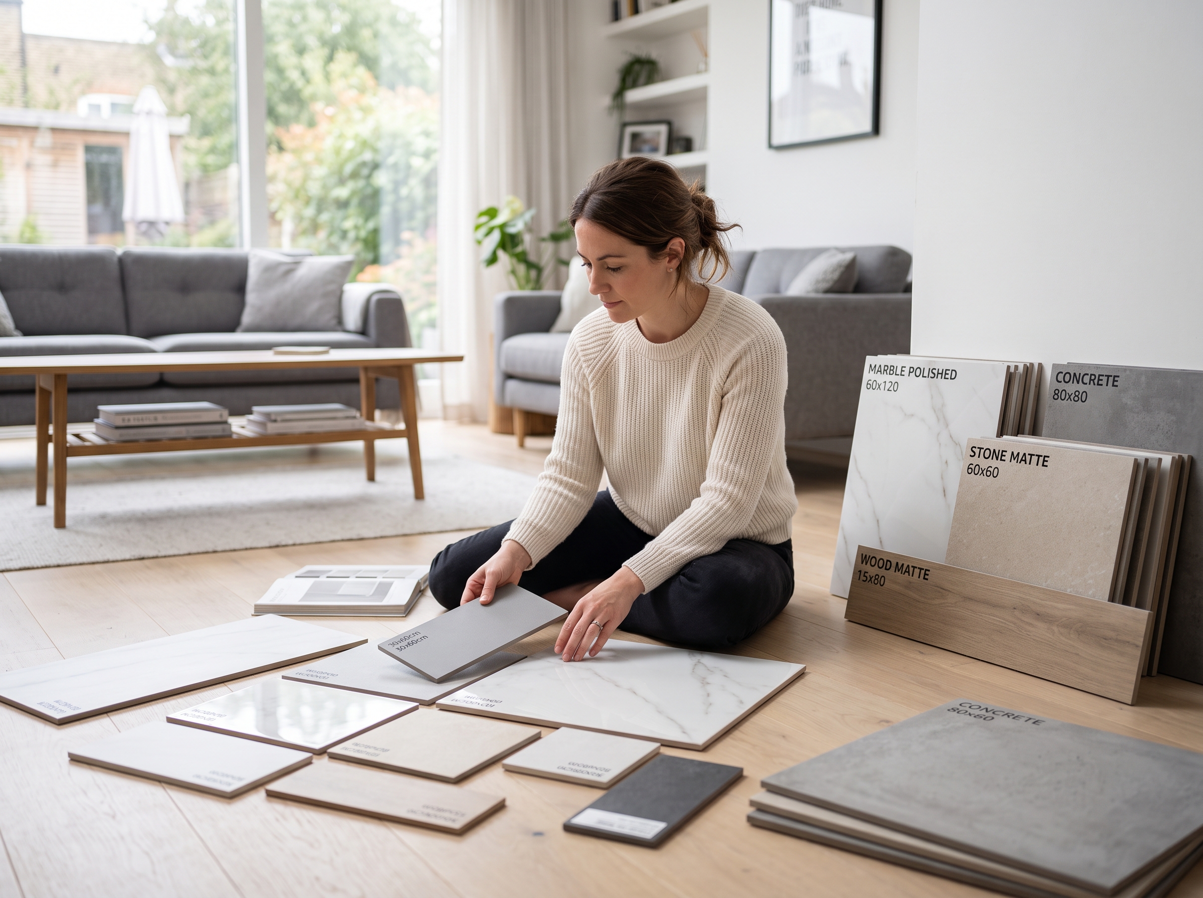 Critères de choix carrelage intérieur Comparaison échantillons carrelage intérieur formats finitions critères de choix