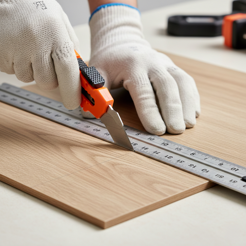 Miniature guide découpe lames PVC