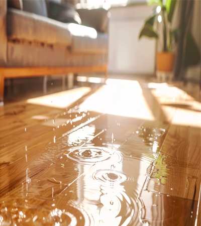 eau sur parquet