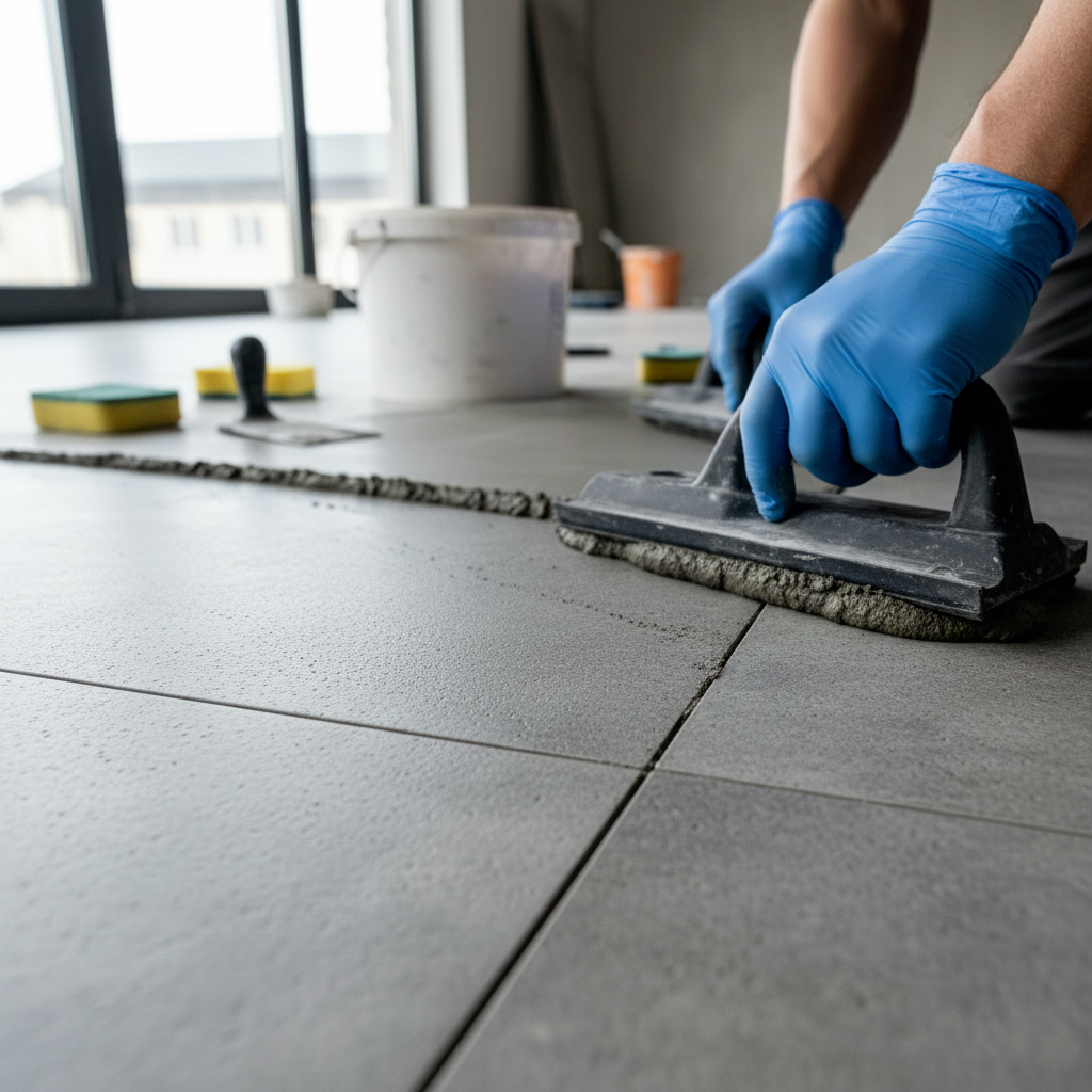 Joints de carrelage - Tutoriel complet Application professionnelle de joints de carrelage avec outils de carreleur