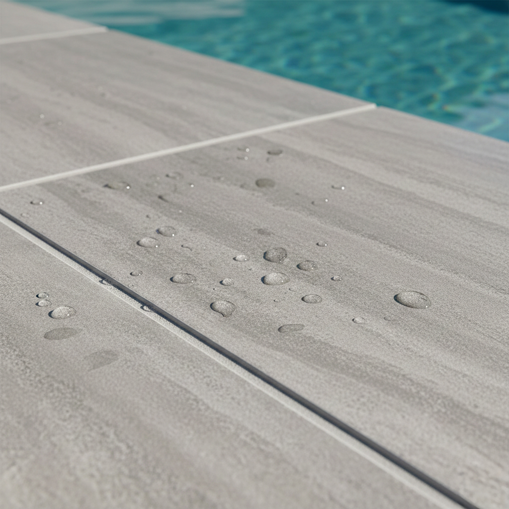 Margelles antidérapantes en grès cérame pour sécurité piscine