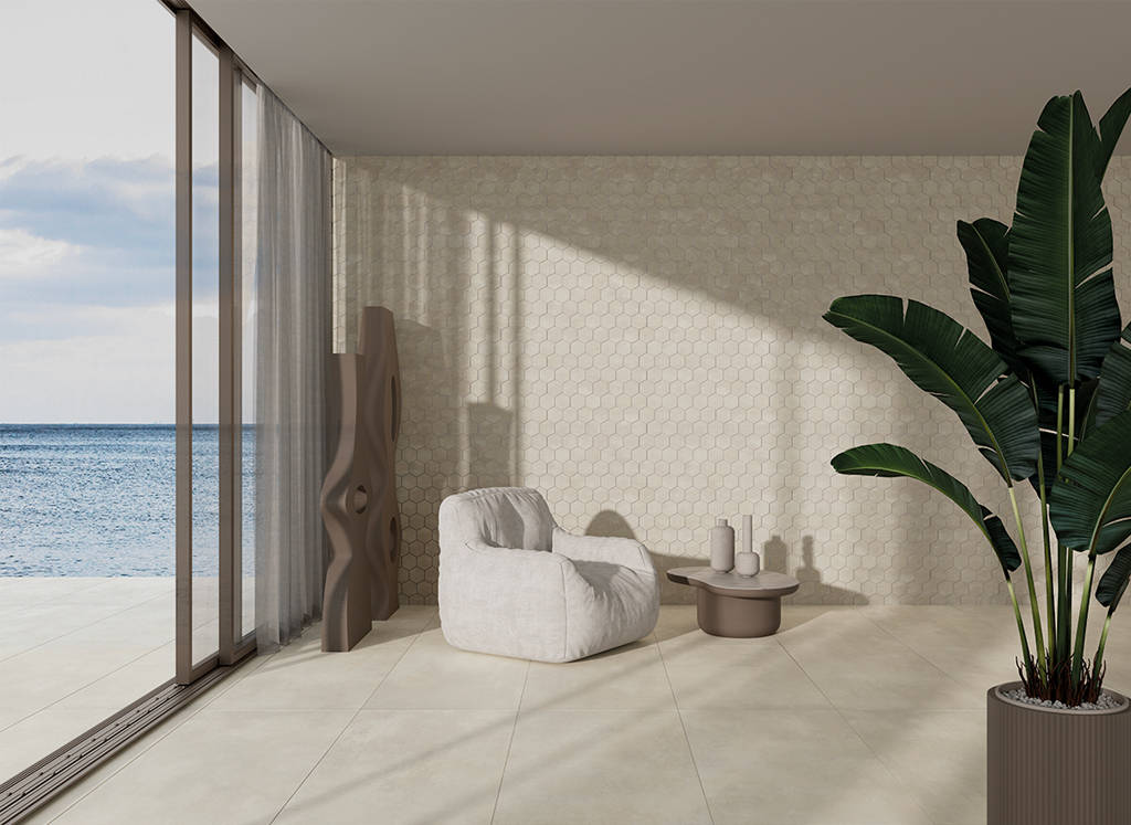 Moderne et effet béton beige