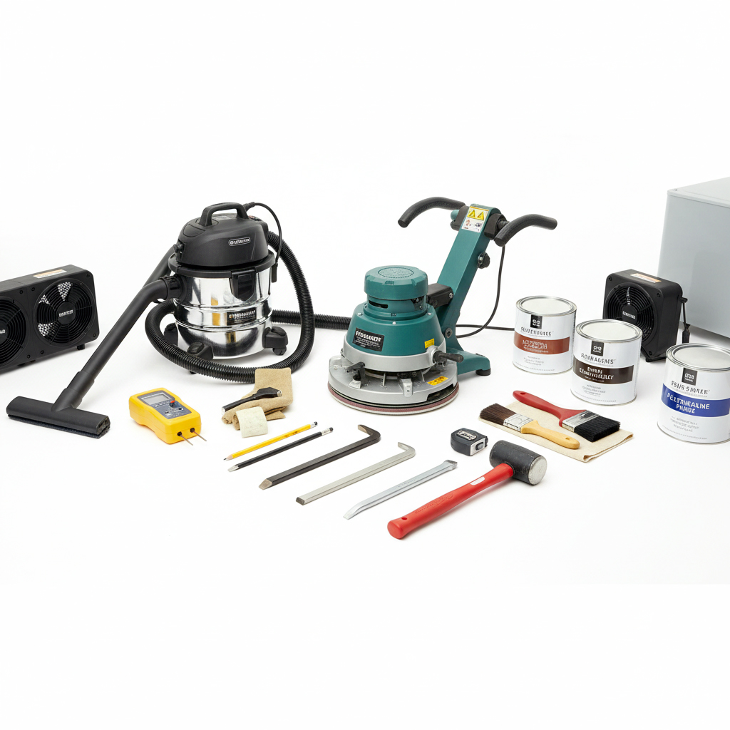 Outils professionnels pour restauration parquet après dégât des eaux