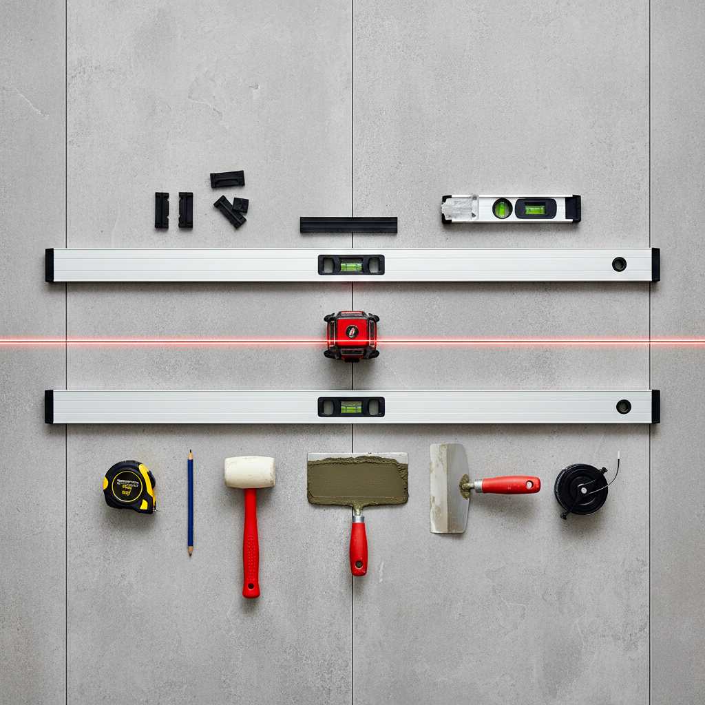 Outils pente terrasse Outils professionnels pour créer pente terrasse carrelée