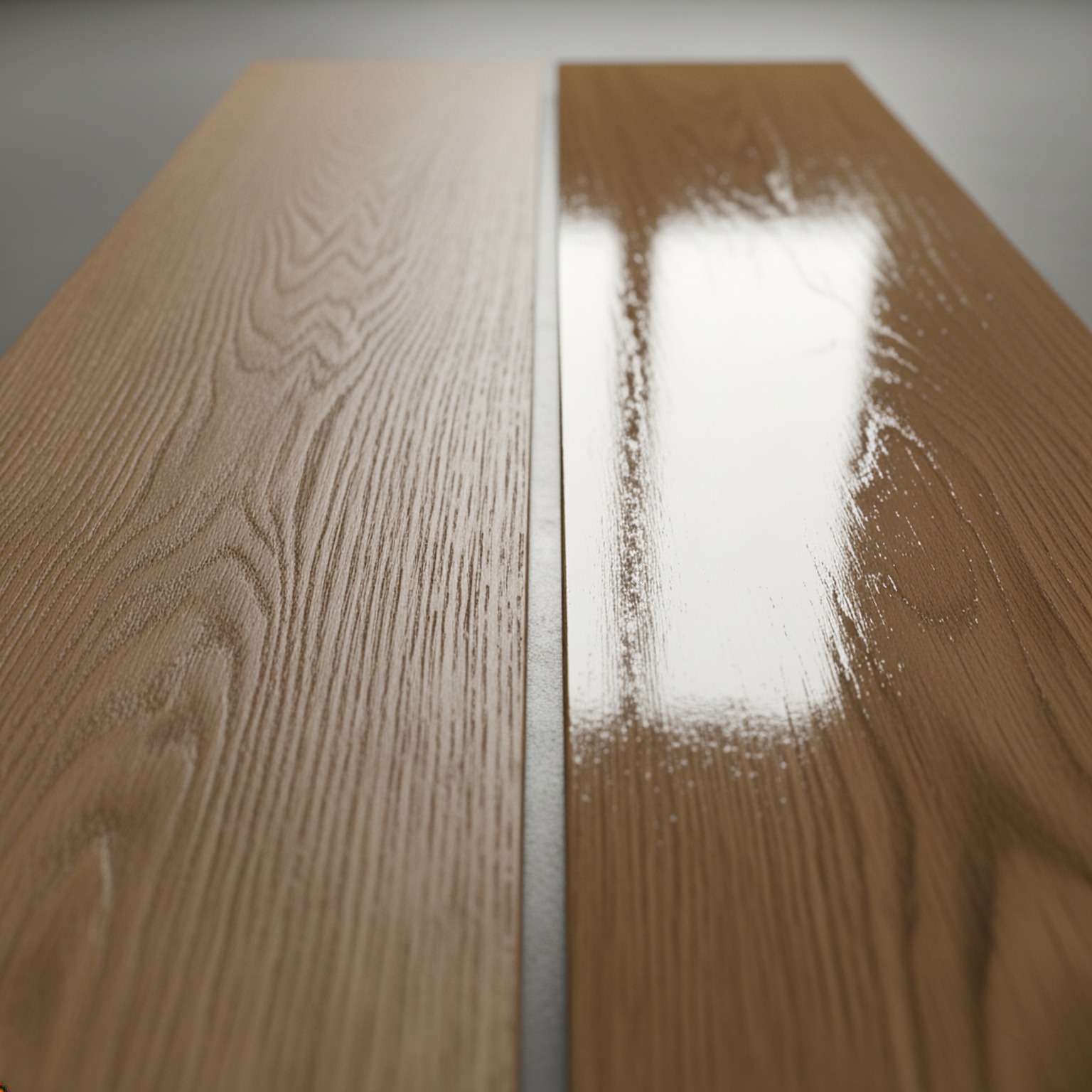 Comparaison visuelle entre parquet huilé et vitrifié