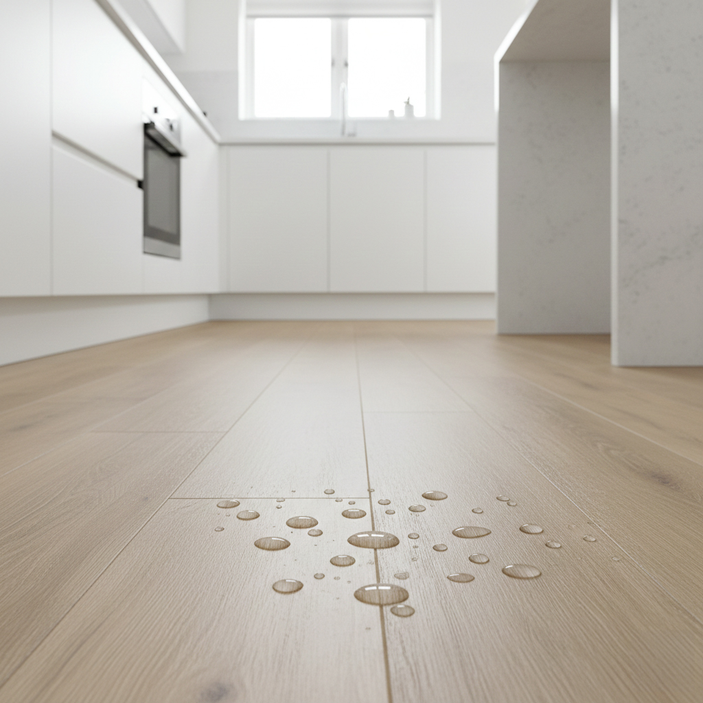 Parquet résistant à l'eau avec traitement imperméabilisant