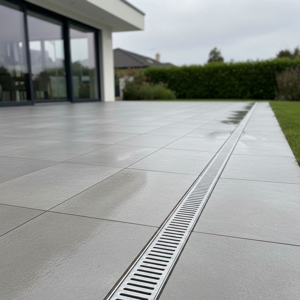 Pente drainage terrasse carrelée Pente terrasse carrelage évacuation eau pluviale inclinaison drainage niveau