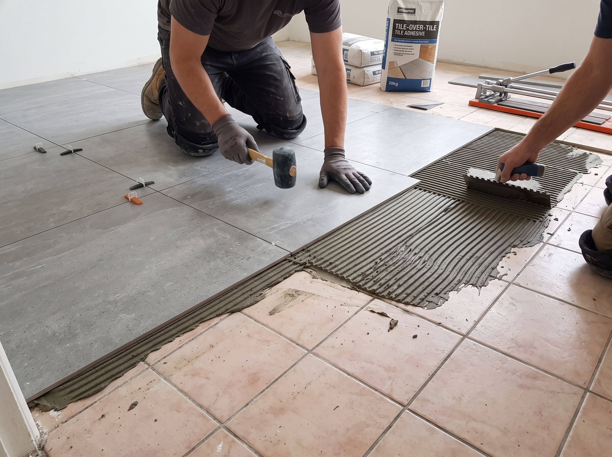 Poser du carrelage sur un ancien carrelage Pose carrelage sur ancien carrelage existant primaire adhérence rénovation sans dépose