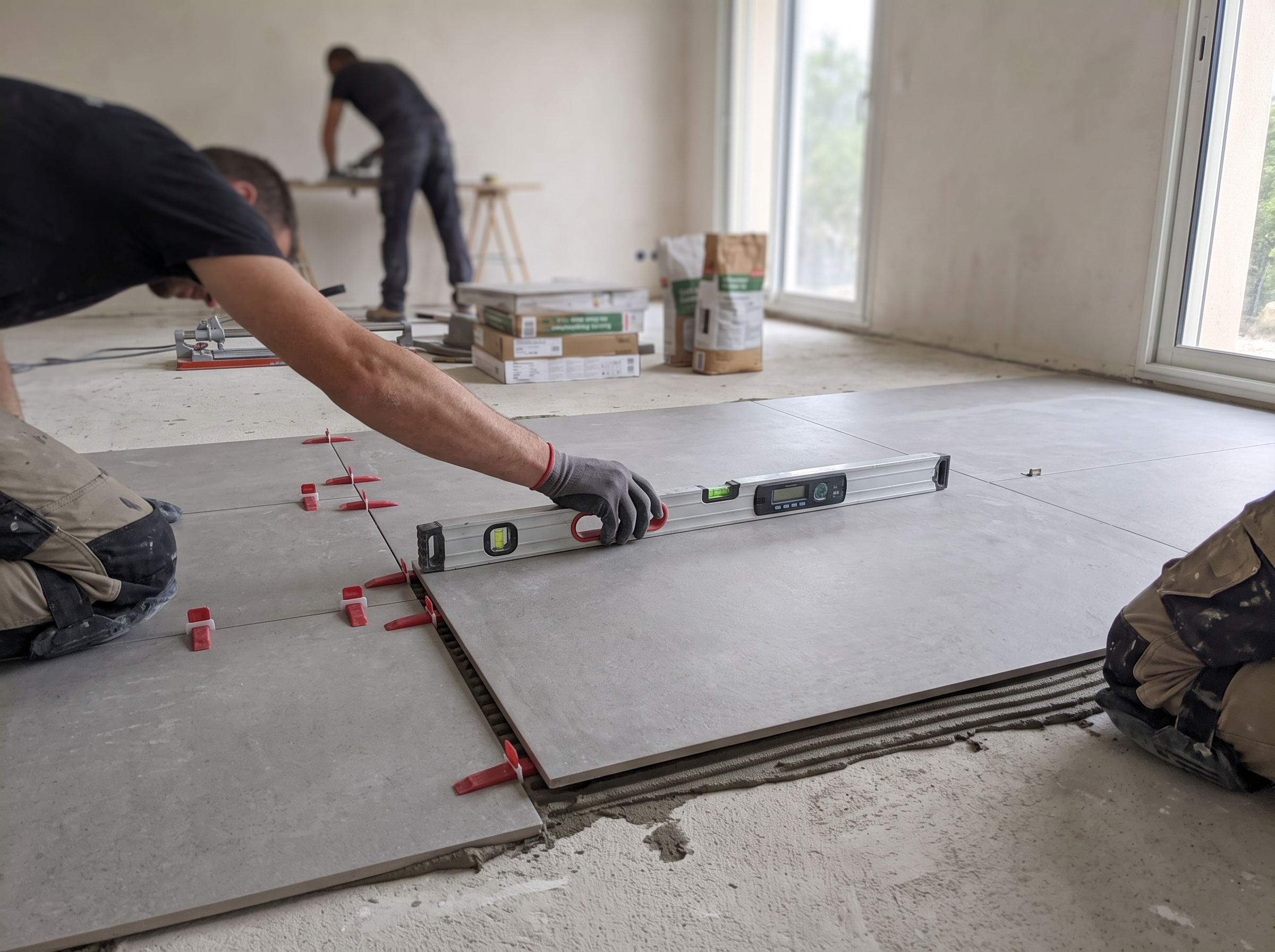 Poser du carrelage au sol pas à pas Poser carrelage au sol étapes croisillons niveau pose carreaux méthode complète