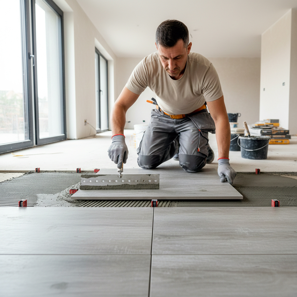 Professionnel carreleur pose carrelage moderne budget travaux