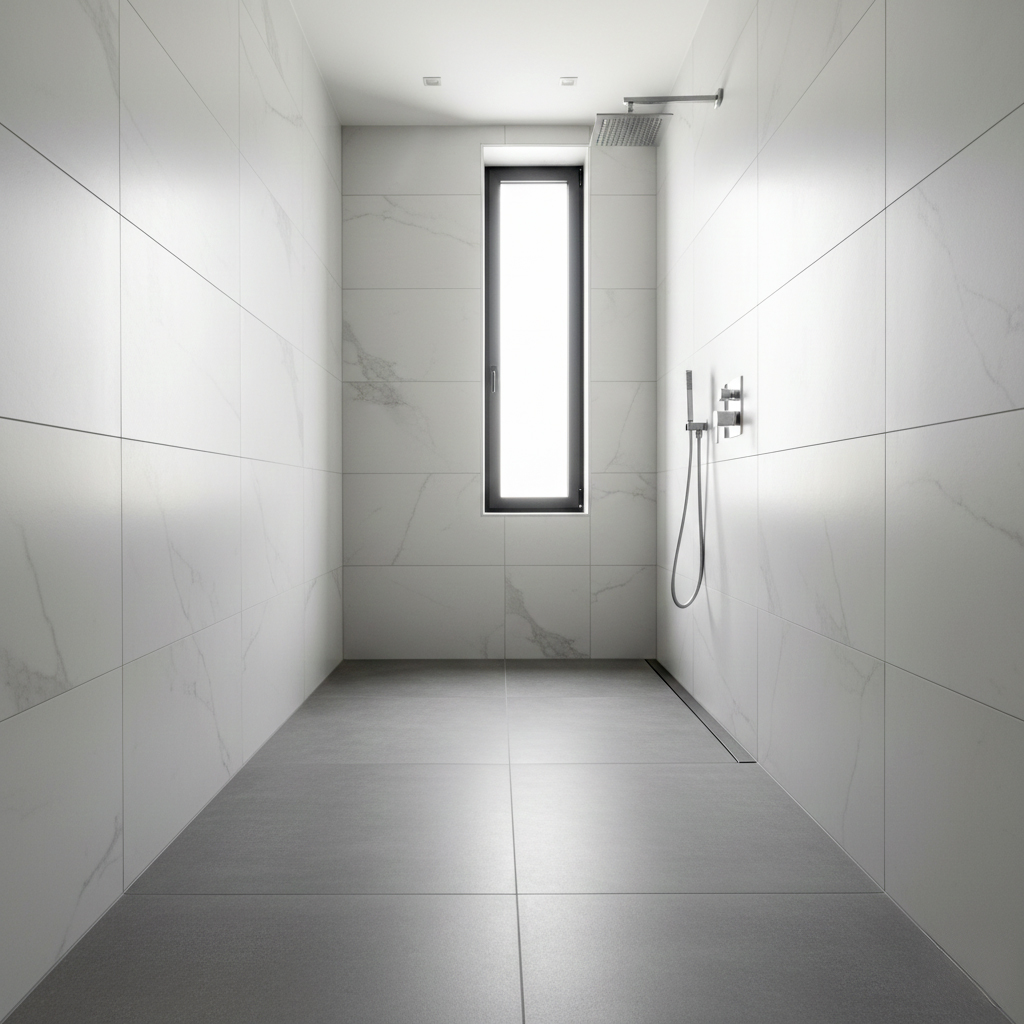 Receveur douche encastré italienne plain-pied moderne salle bain