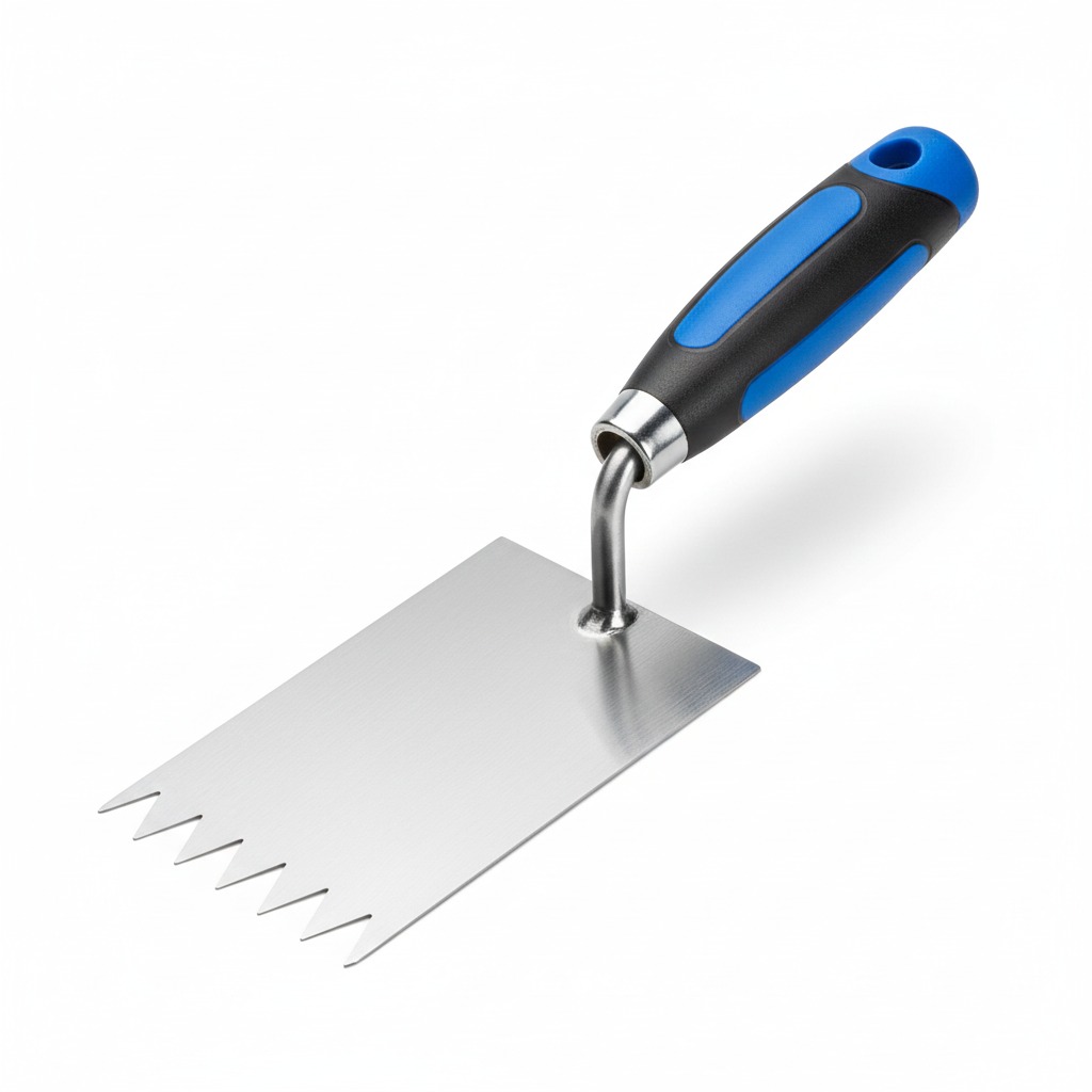 Spatule crantée pour application colle carrelage