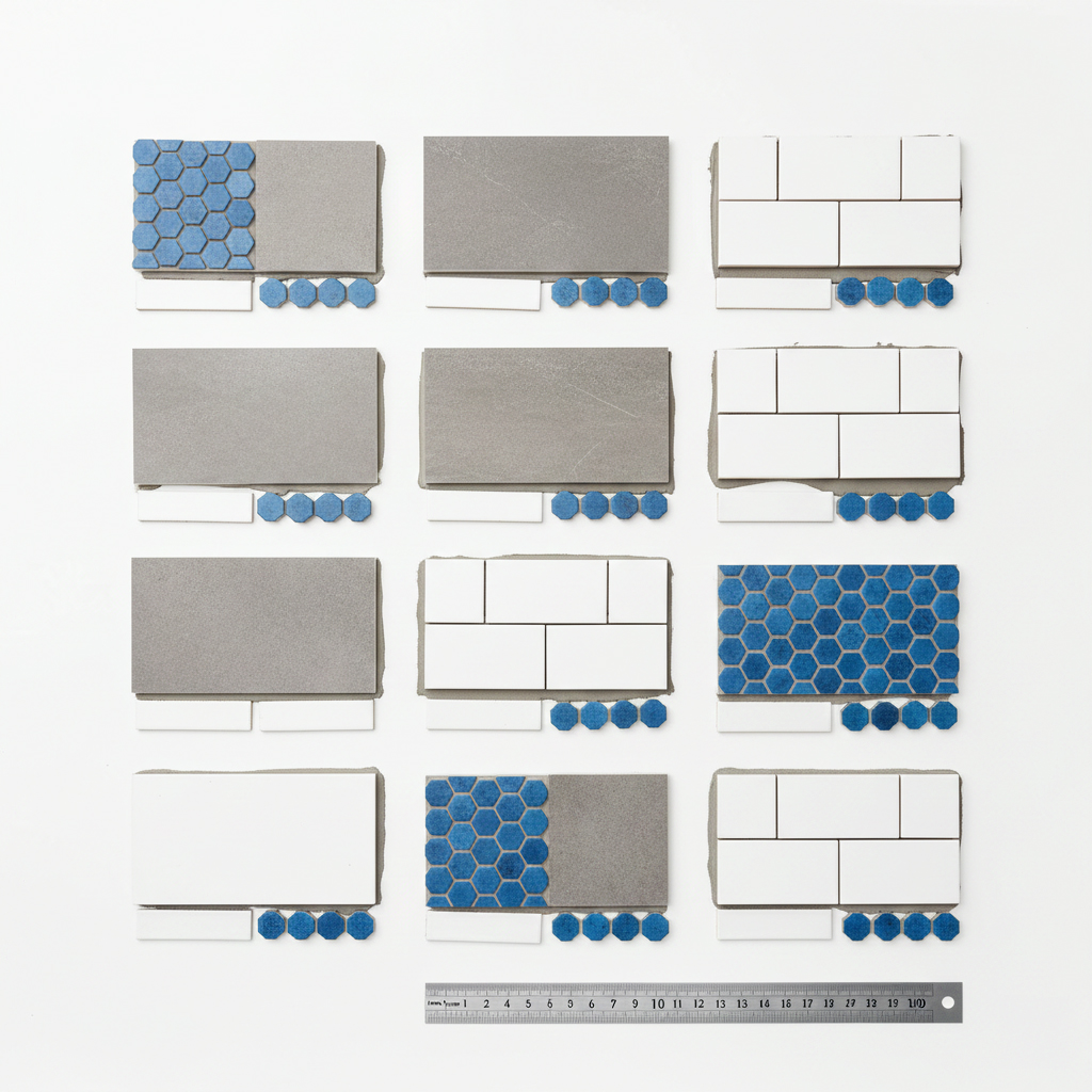 Différents types de carreaux et largeurs de joints adaptées