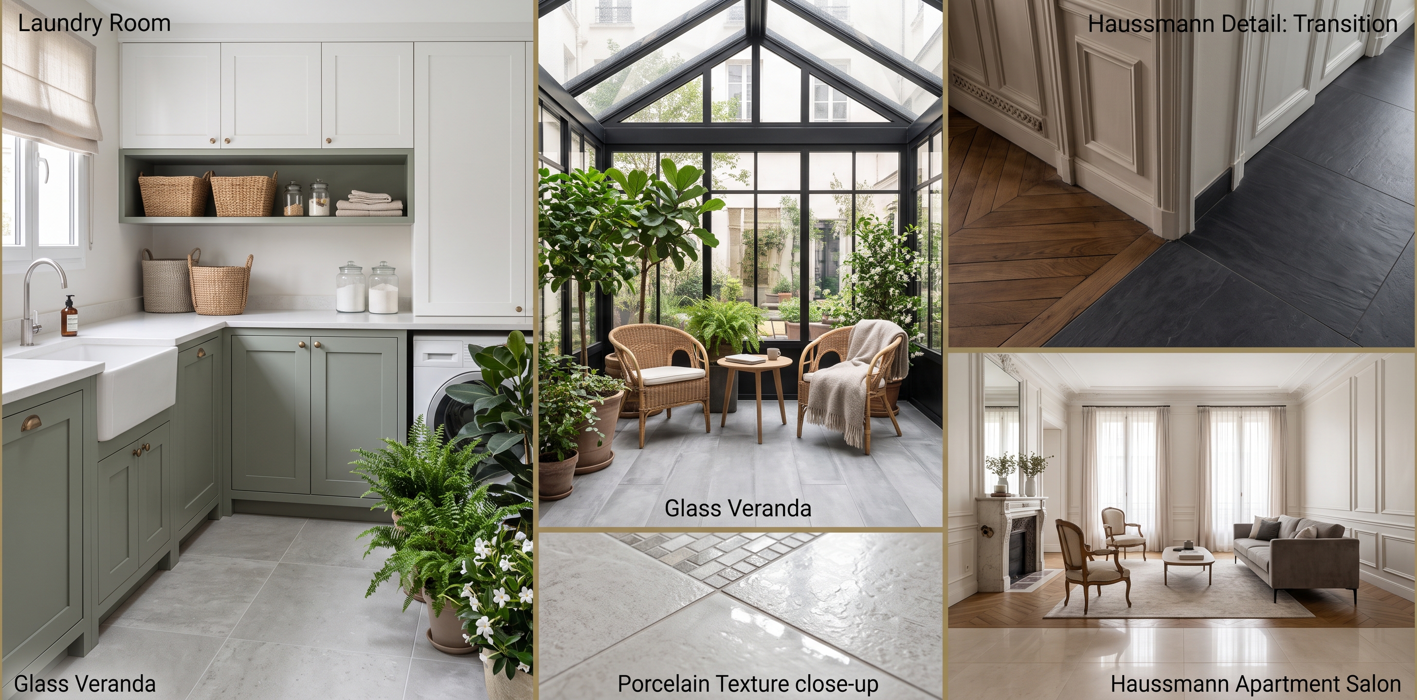 Guide carrelage par pièce et usages de la maison Carrelage adapté par pièce de la maison buanderie véranda appartement haussmannien usages spécifiques