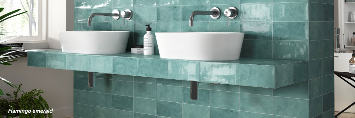 carrelage sdb retro flamingo turquoise