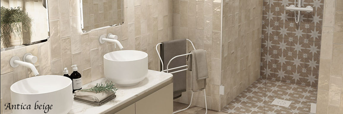 Carrelage retro antica beige douche