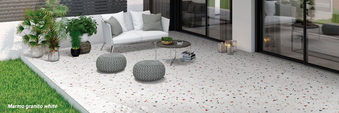 carrelage terrazzo marmo granito white pour le sol et le mur de la salle de bain