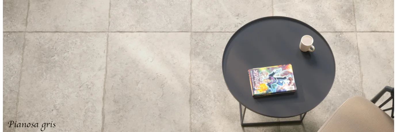 Dalle effet pierre de travertin Pianosa gris pour la terrasse