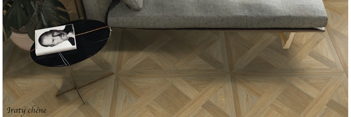 Carrelage intérieur imitation bois Iraty chêne pour le salon 
