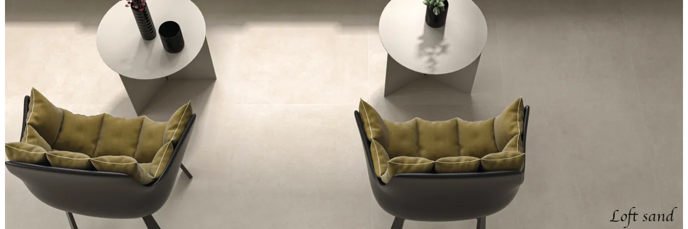 Carrelage intérieur sol moderne Loft sand couleur crèmr pour le sol d'un restaurant