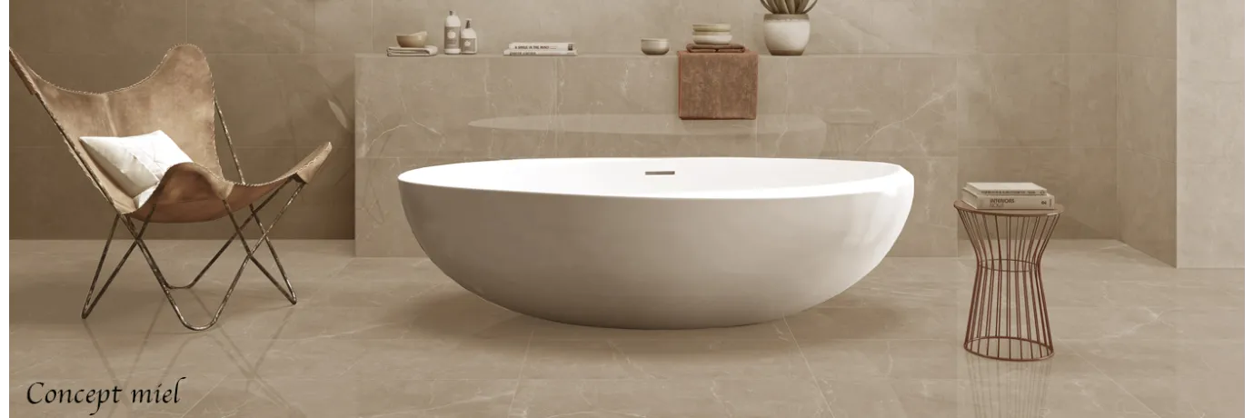 carrelage sol poli concept miel pour le sol et le mur de la salle de bain