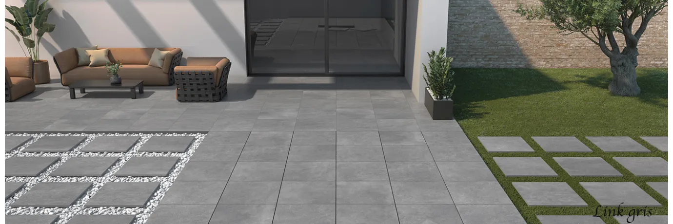 Dalle extérieur Link 2.0 gris pour le salon de jardin style moderne