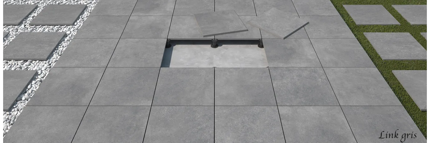 Dalle extérieur Link 2.0 gris pour la terrasse style moderne